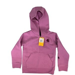 Carhartt Girls Half-Zip Hooded Sweatshirt Crocus 3T NEW